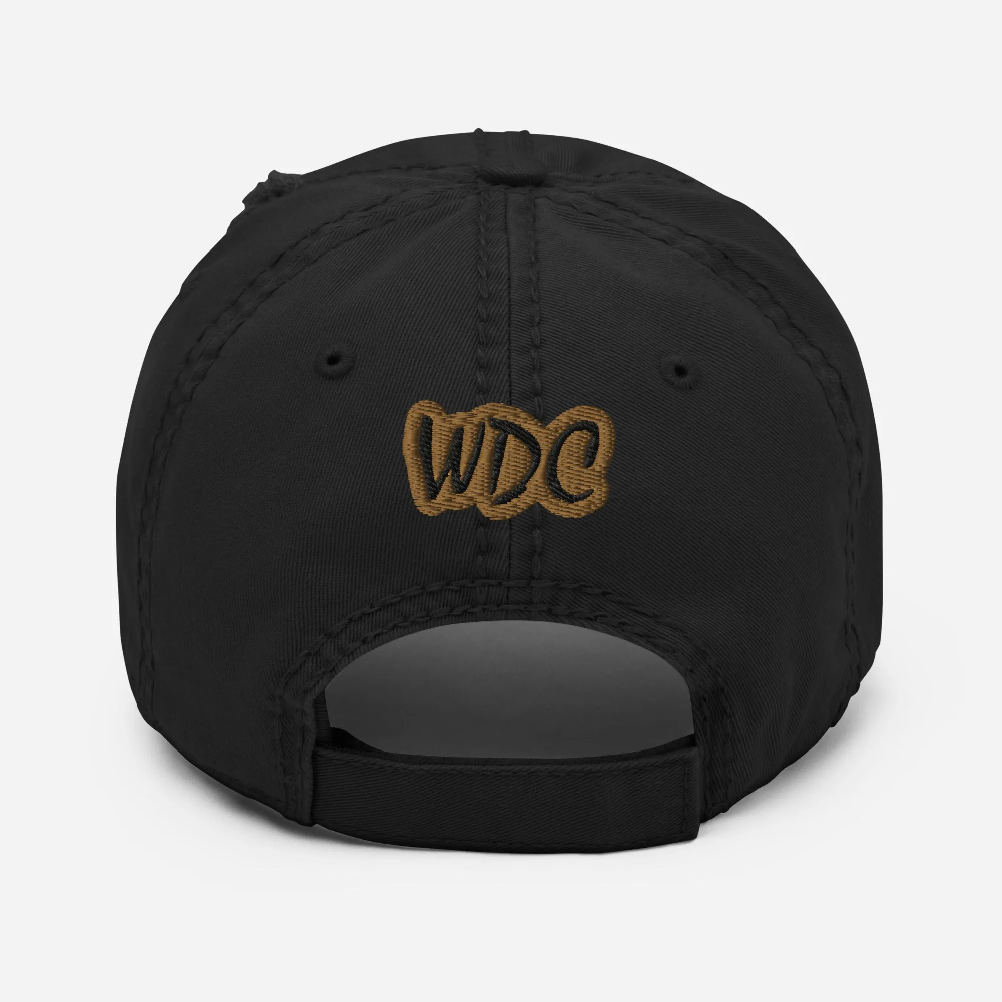 PORCHBOYZ (BLK/GLD) Distressed Dad Hat