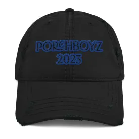 PORCHBOYZ EMBROIDERED "BLUE" Distressed Dad Hat