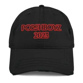 PORCHBOYZ "RED" EMBROIDERED Distressed Dad Hat