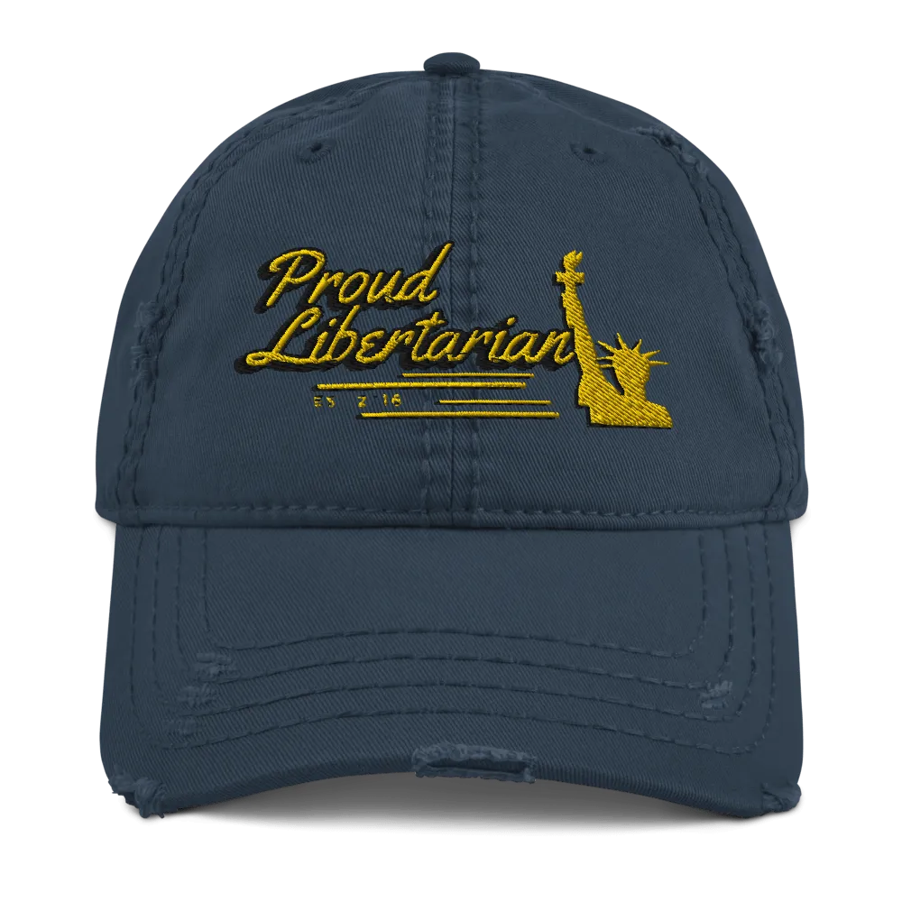 Proud Libertarian Distressed Dad Hat