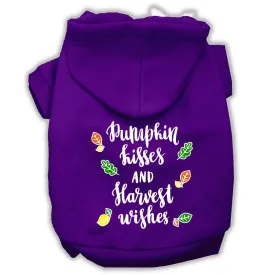 Pumpkin Kisses Screenprint Dog Hoodie Purple Xl (16)