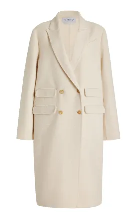 Reed Coat in Ivory Double-Face Recycled Cashmere Felt