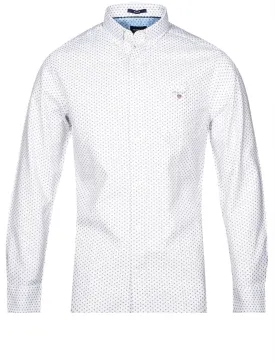 Regular Fit Micro Print Oxford Shirt White