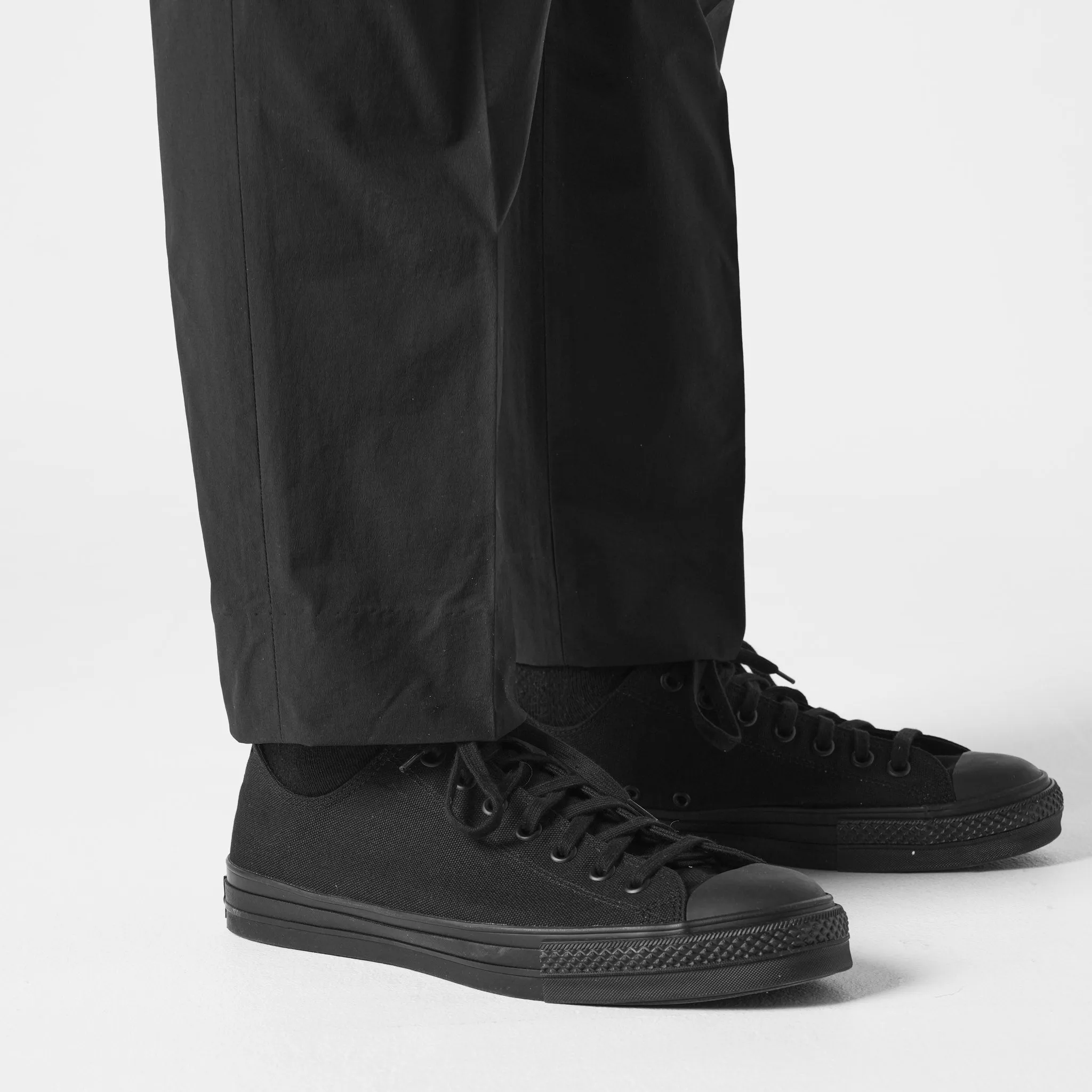 Relaxed Nylon Slacks - Black