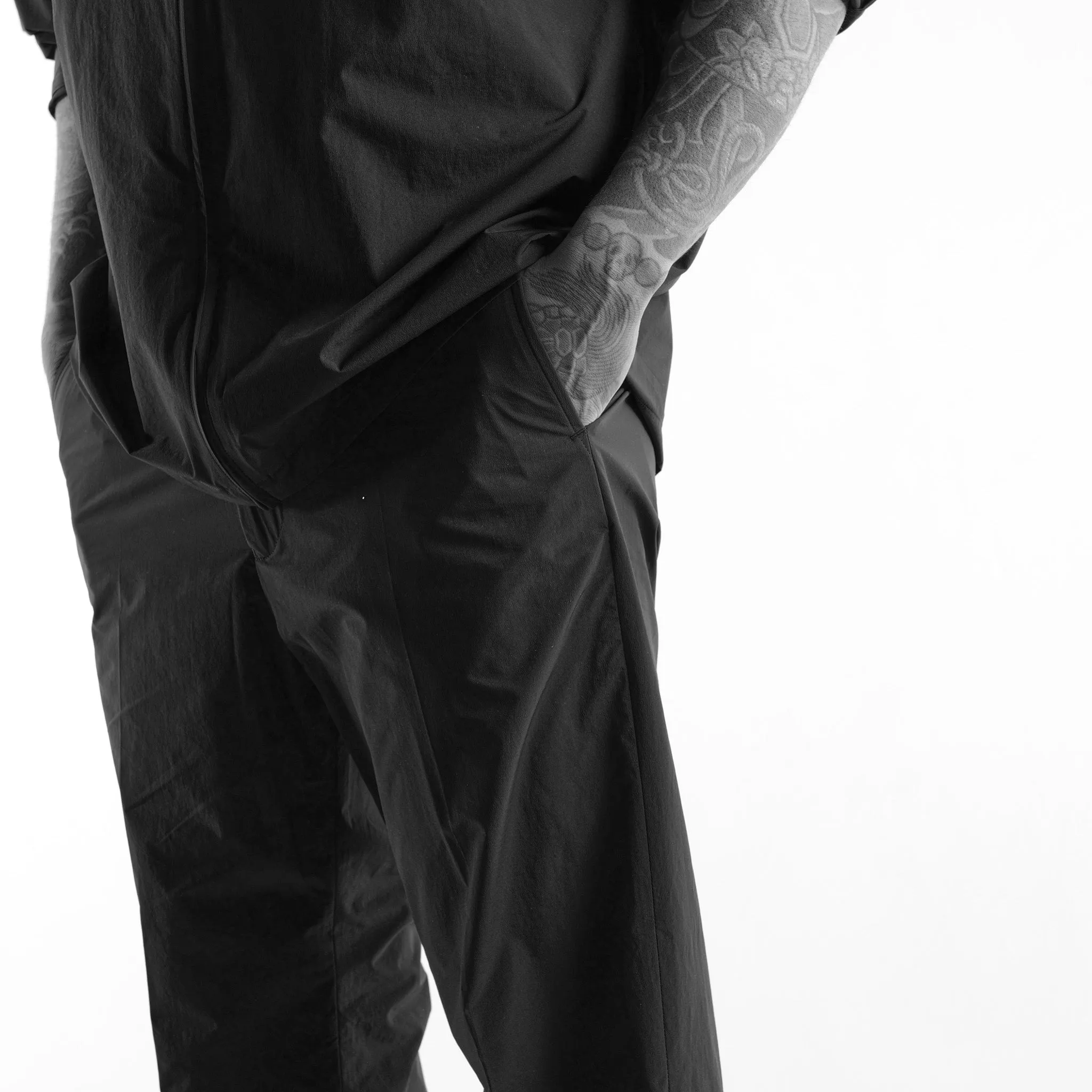 Relaxed Nylon Slacks - Black