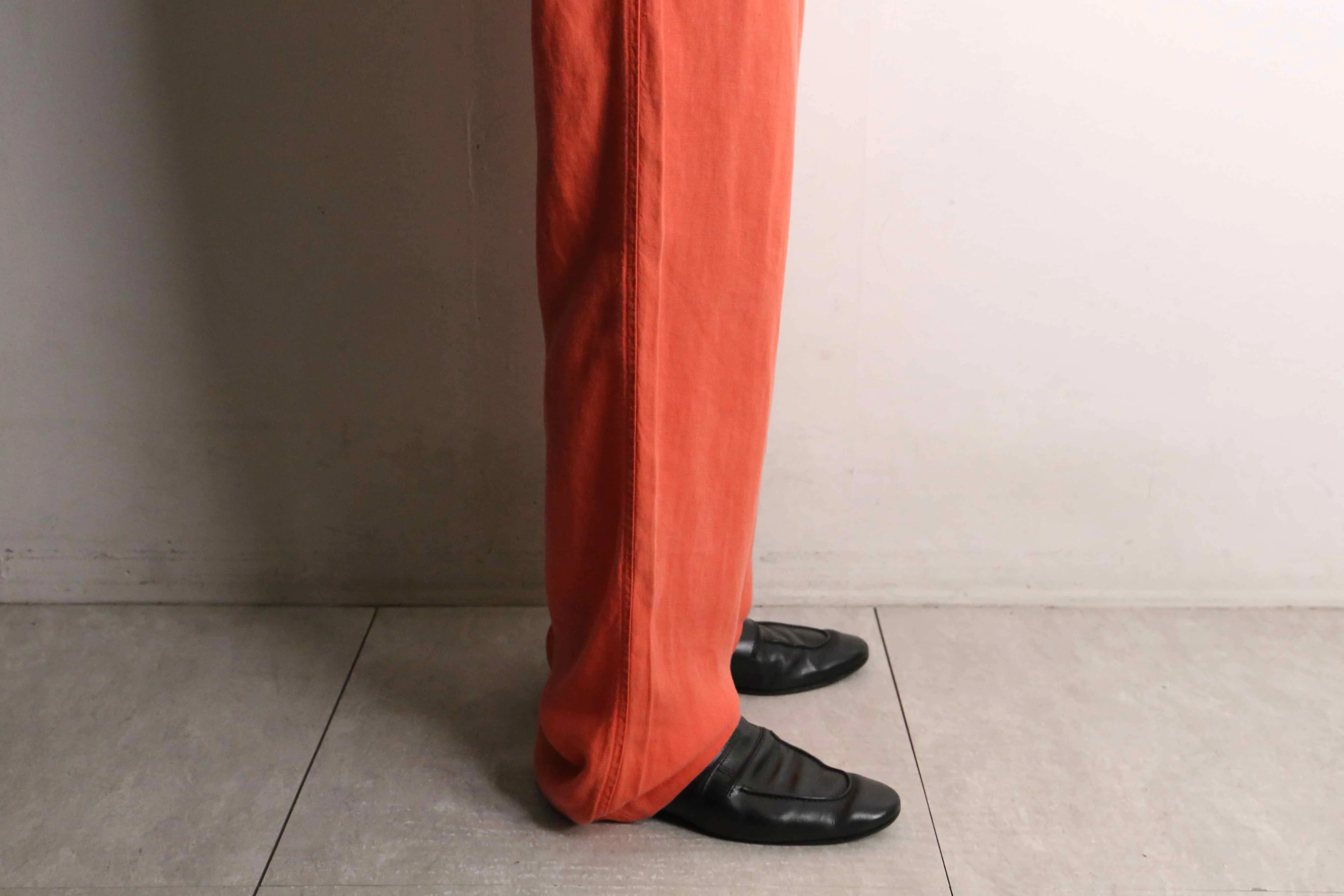 salmon pink straight easy pants