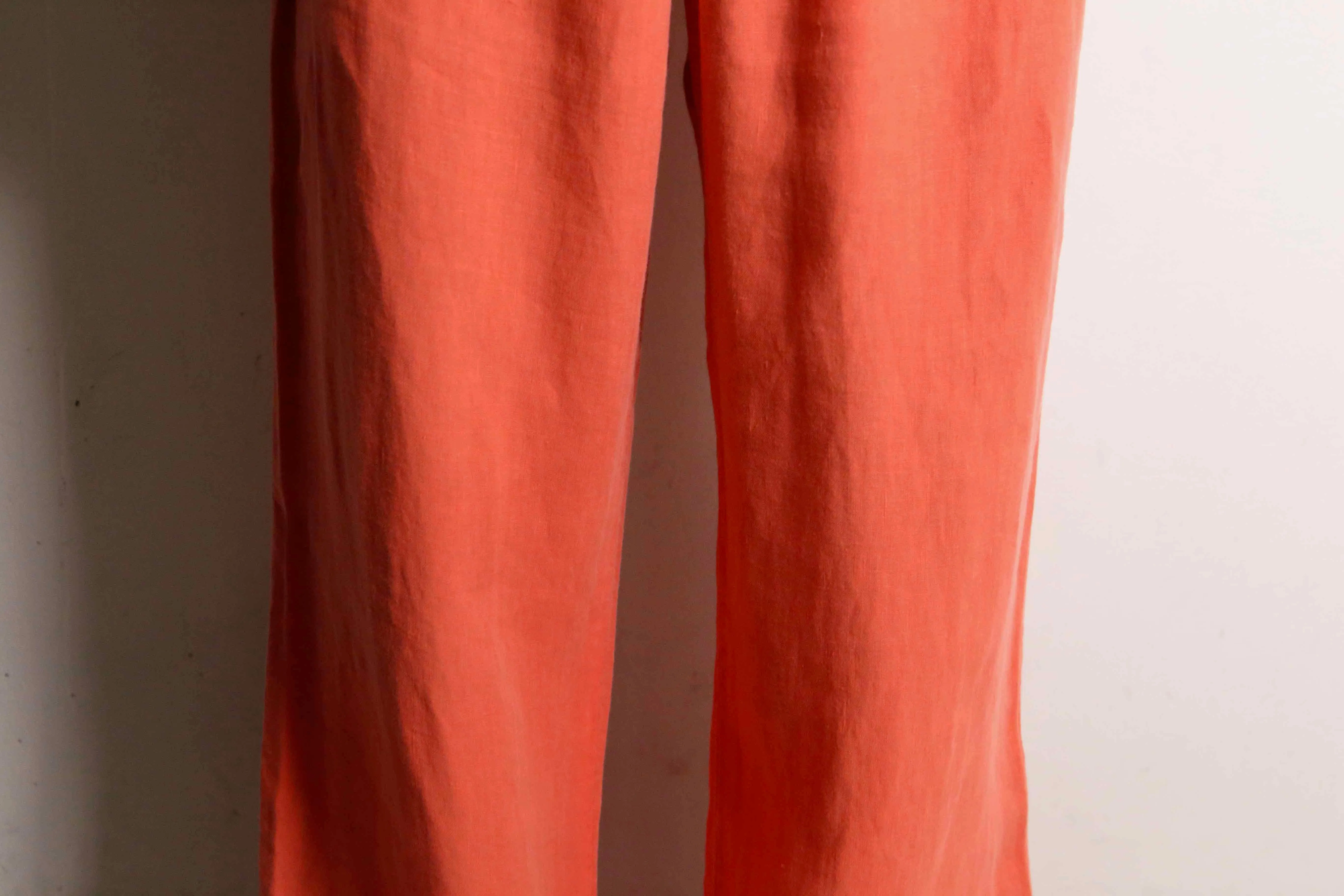 salmon pink straight easy pants