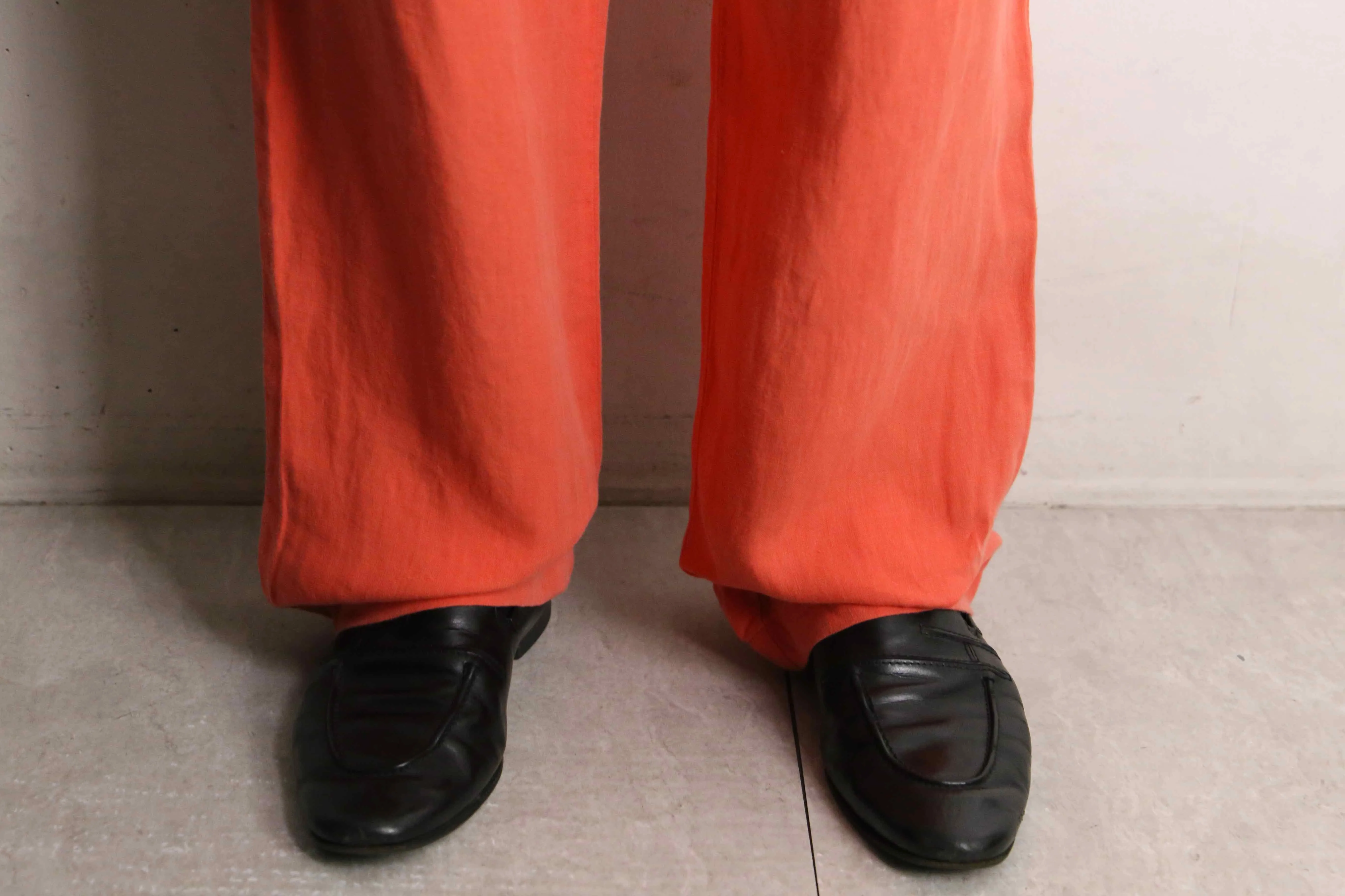 salmon pink straight easy pants