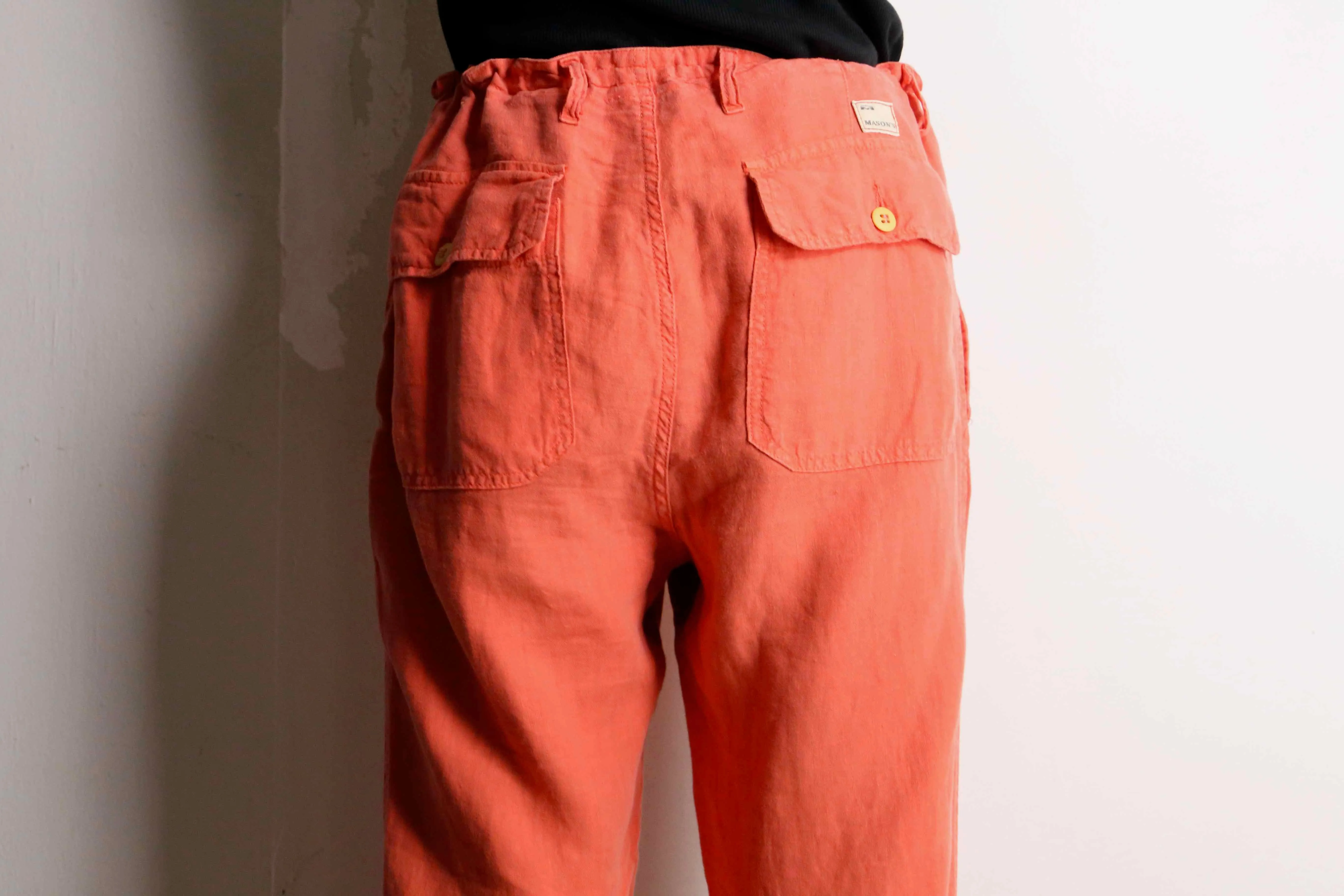 salmon pink straight easy pants