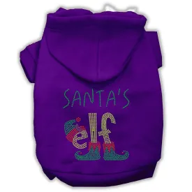 Santa's Elf Rhinestone Dog Hoodie Purple Xxxl(20)