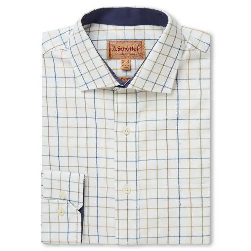 Schoffel Wells Tailored Mens Shirt - Green/Navy/Brown Check