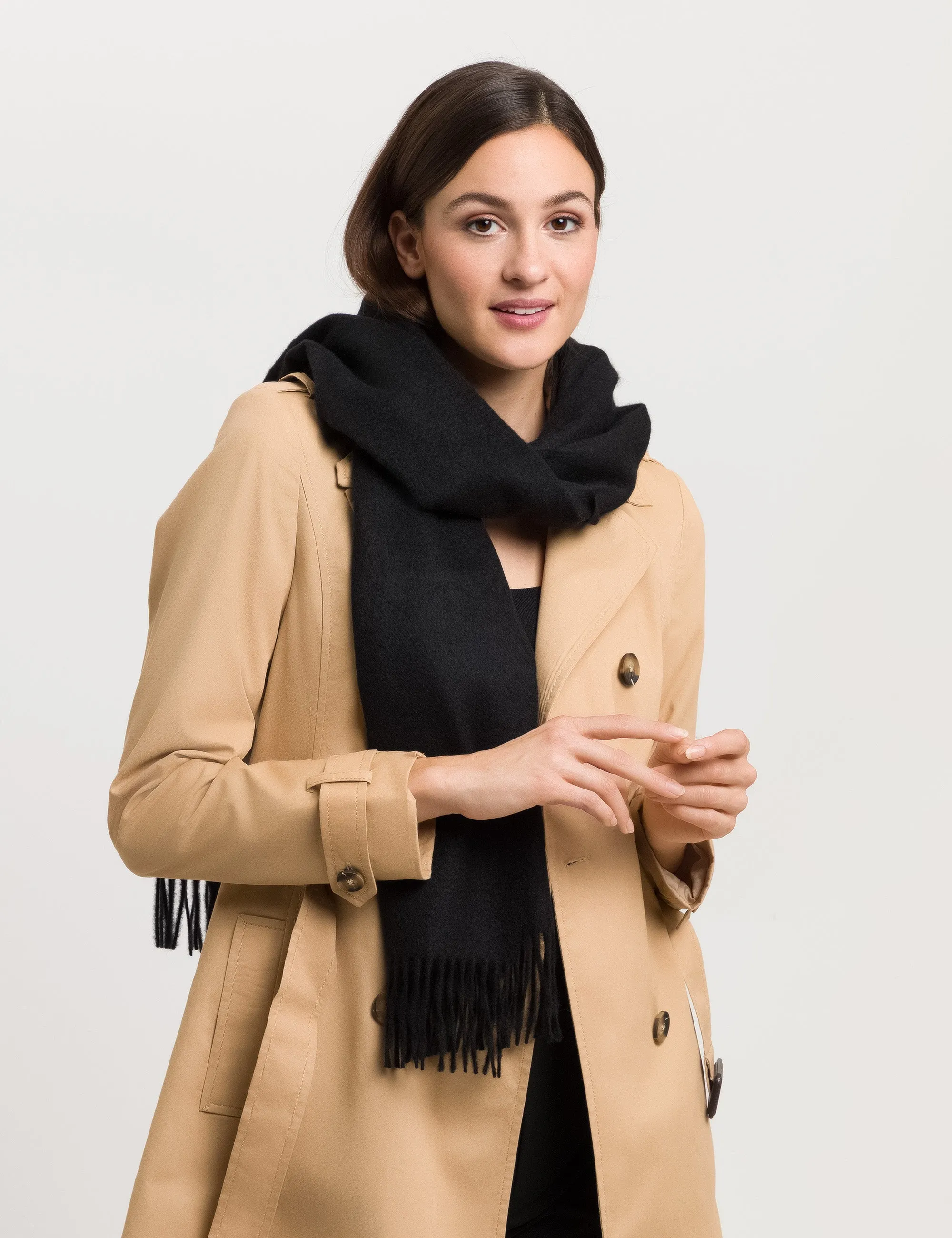 Signature Solid Colour Cashmere Woven Scarf