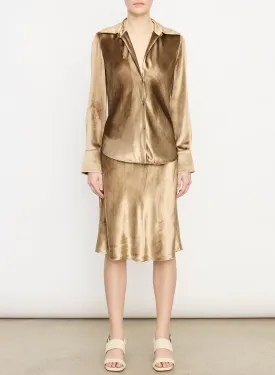 Silk Bias Gold Shadow Long Sleeve Shirt