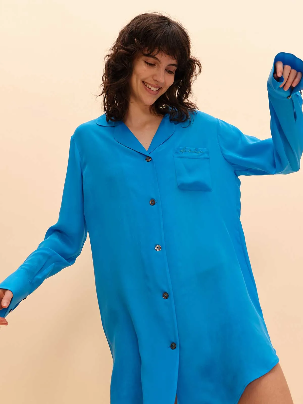 SILKINC Moonwalker Silk Shirt Dress