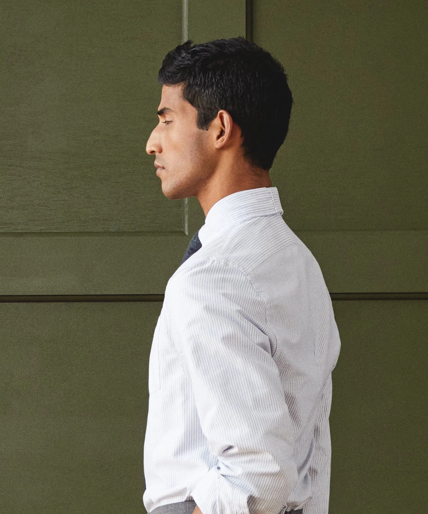 Slim Fit Favorite Oxford Shirt in Blue Stripe