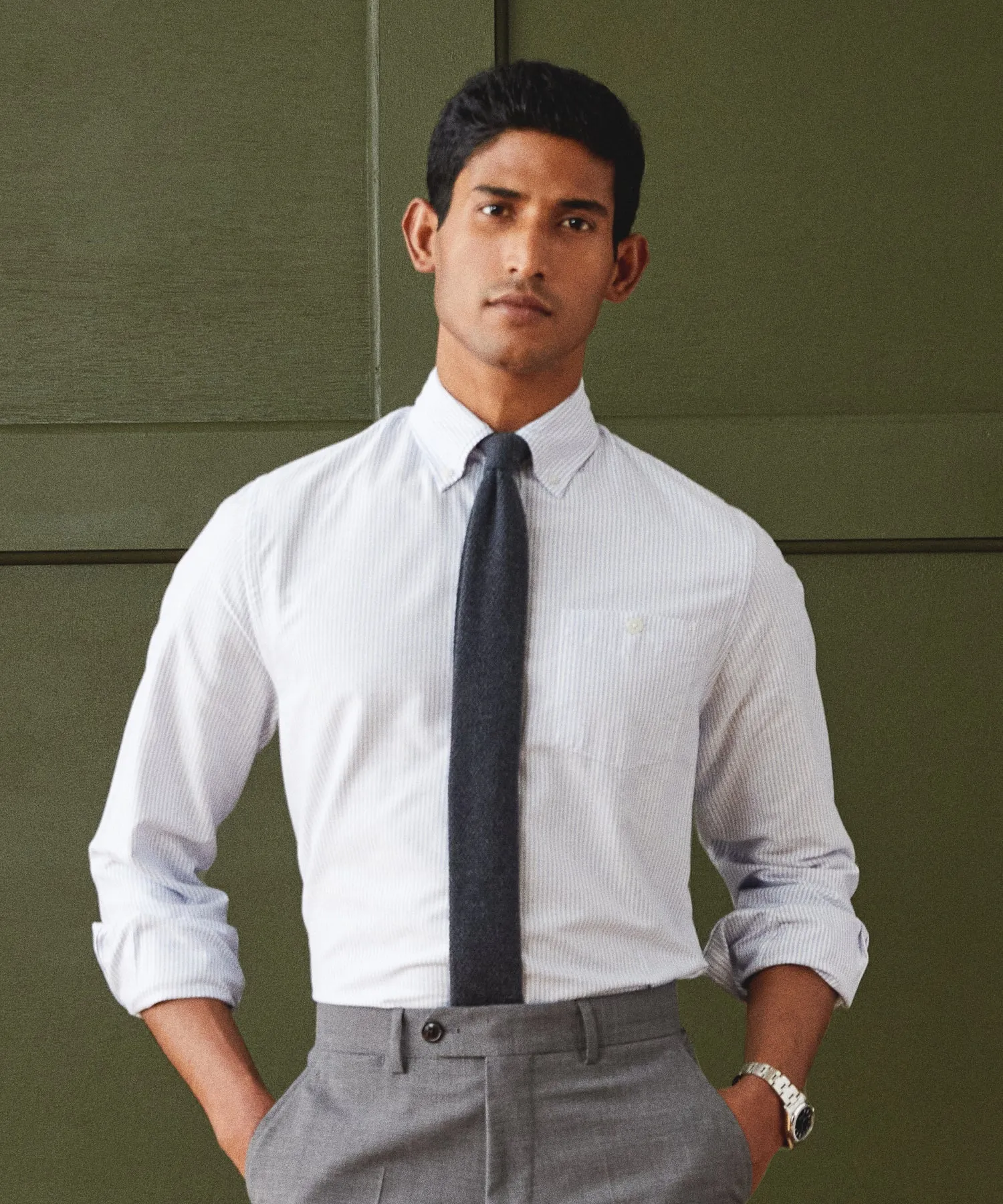 Slim Fit Favorite Oxford Shirt in Blue Stripe