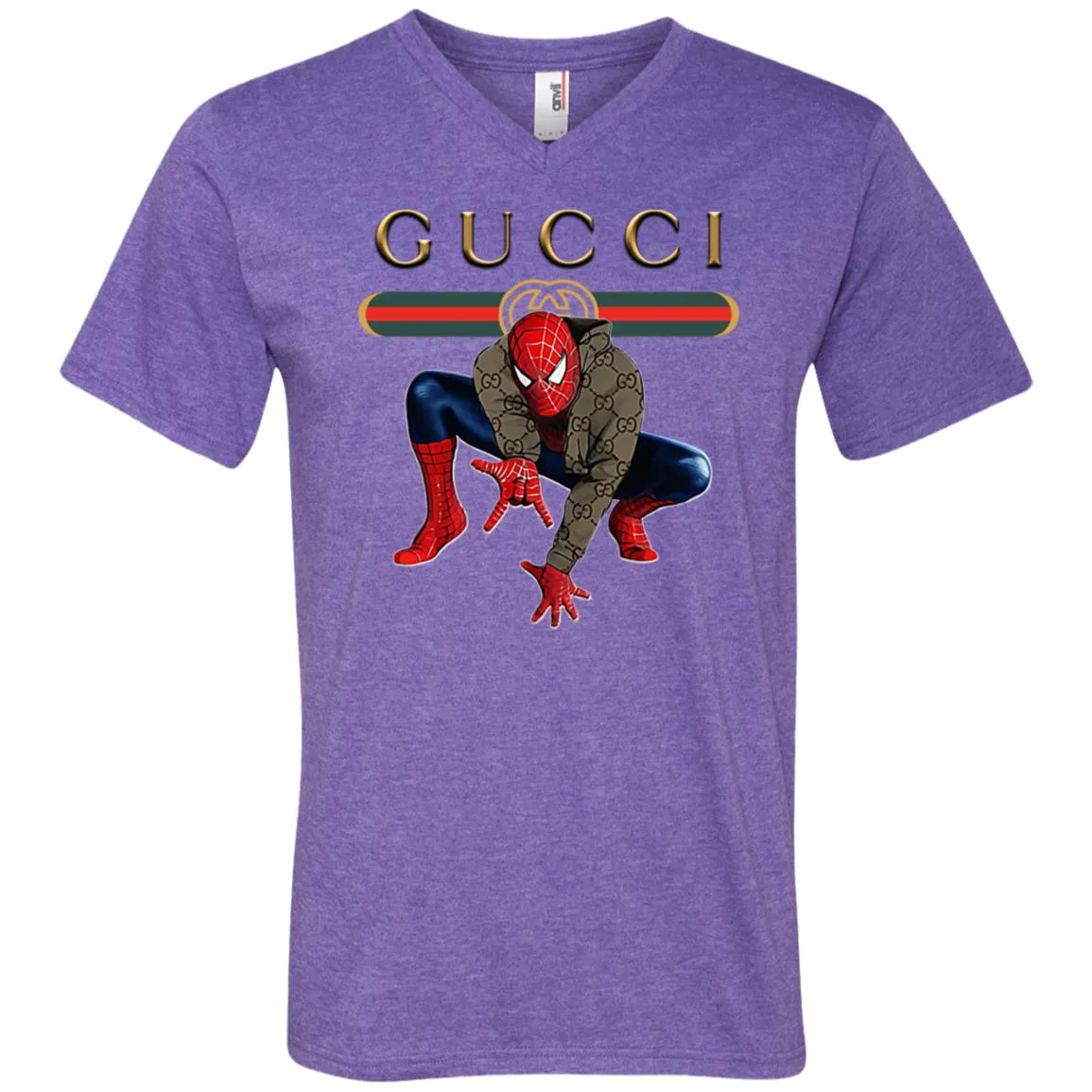 Spider Man Gucci Funny  Trend T- Shirt Men V-Neck T-Shirt