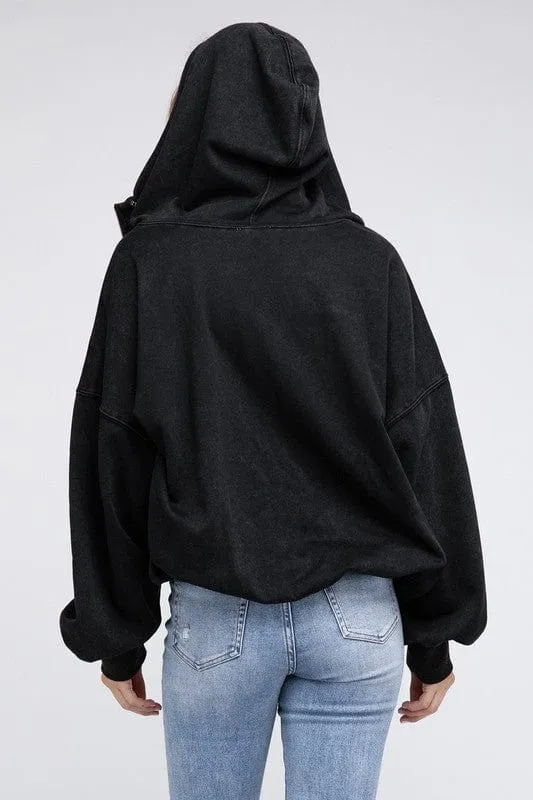 Stitch Detailed Elastic Hem Hoodie *Online Only*