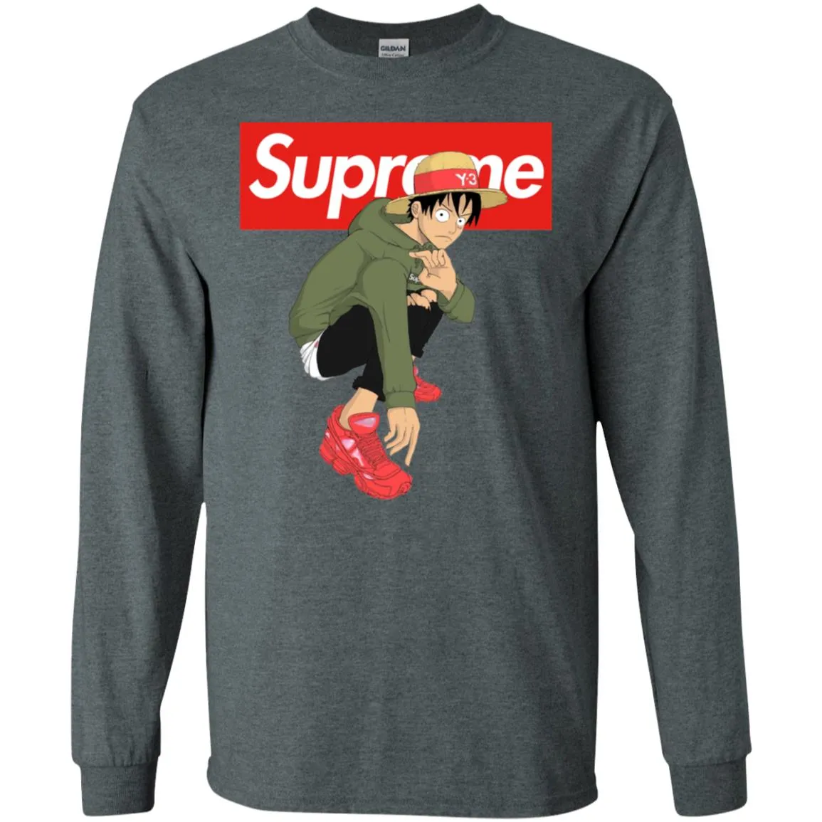 Supreme One Piece Y3 T-shirt Men Long Sleeve Shirt