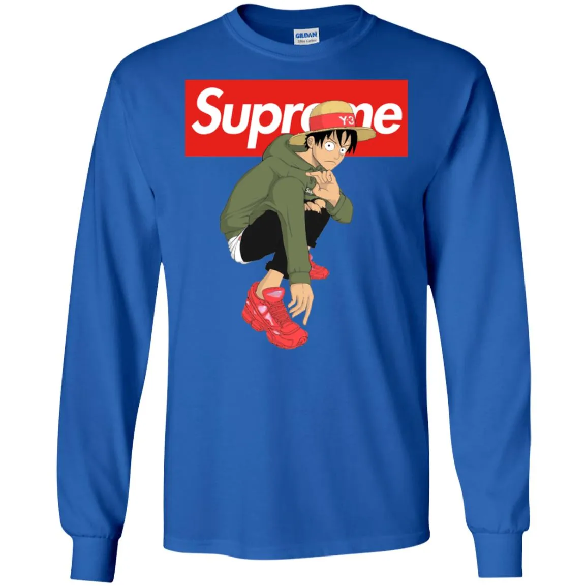 Supreme One Piece Y3 T-shirt Men Long Sleeve Shirt