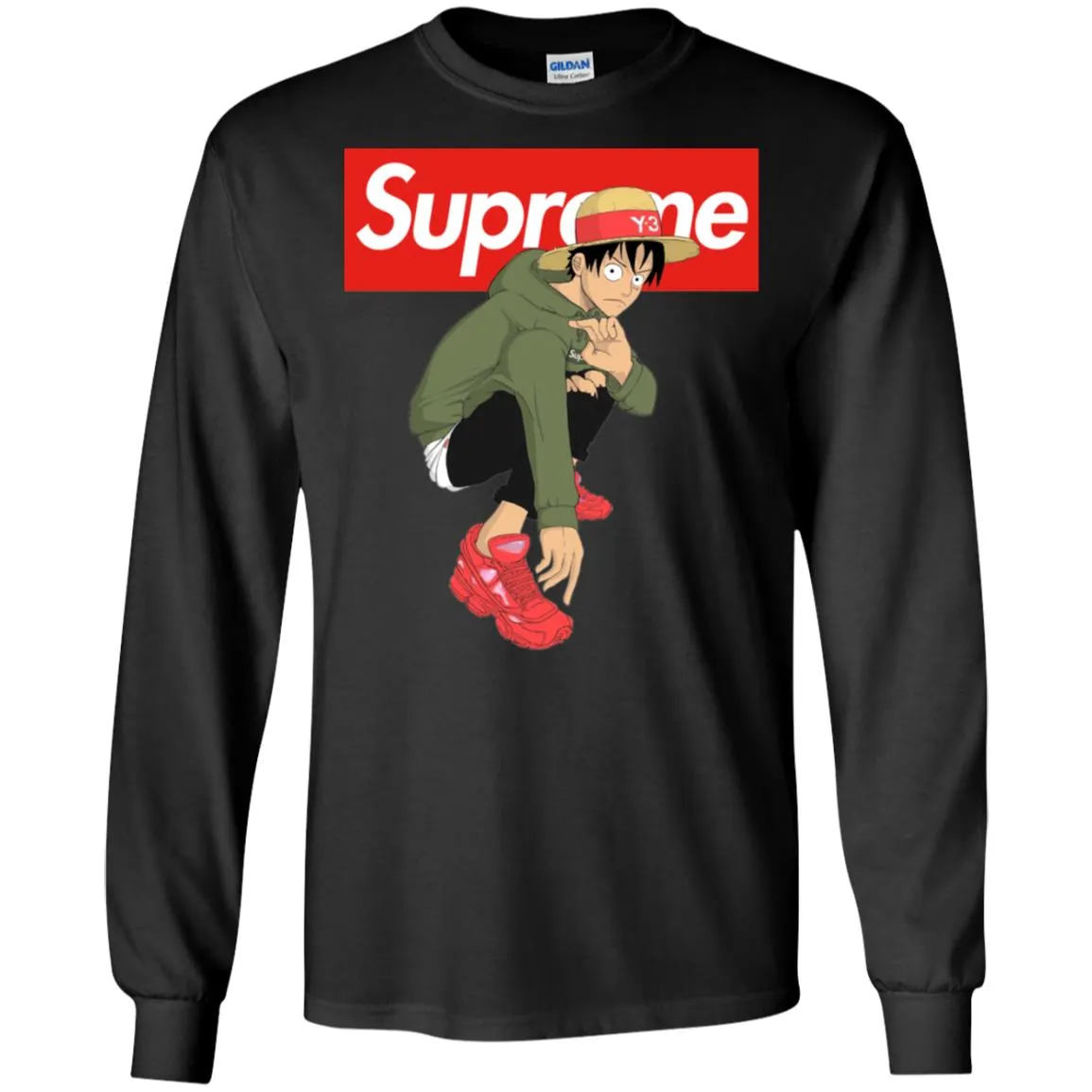 Supreme One Piece Y3 T-shirt Men Long Sleeve Shirt