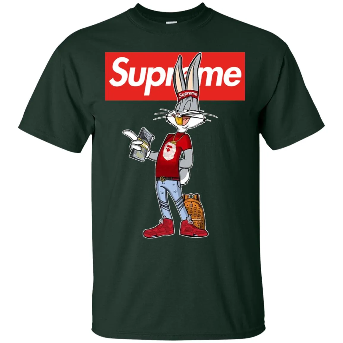 Supreme Rabbit Money Men Cotton T-Shirt