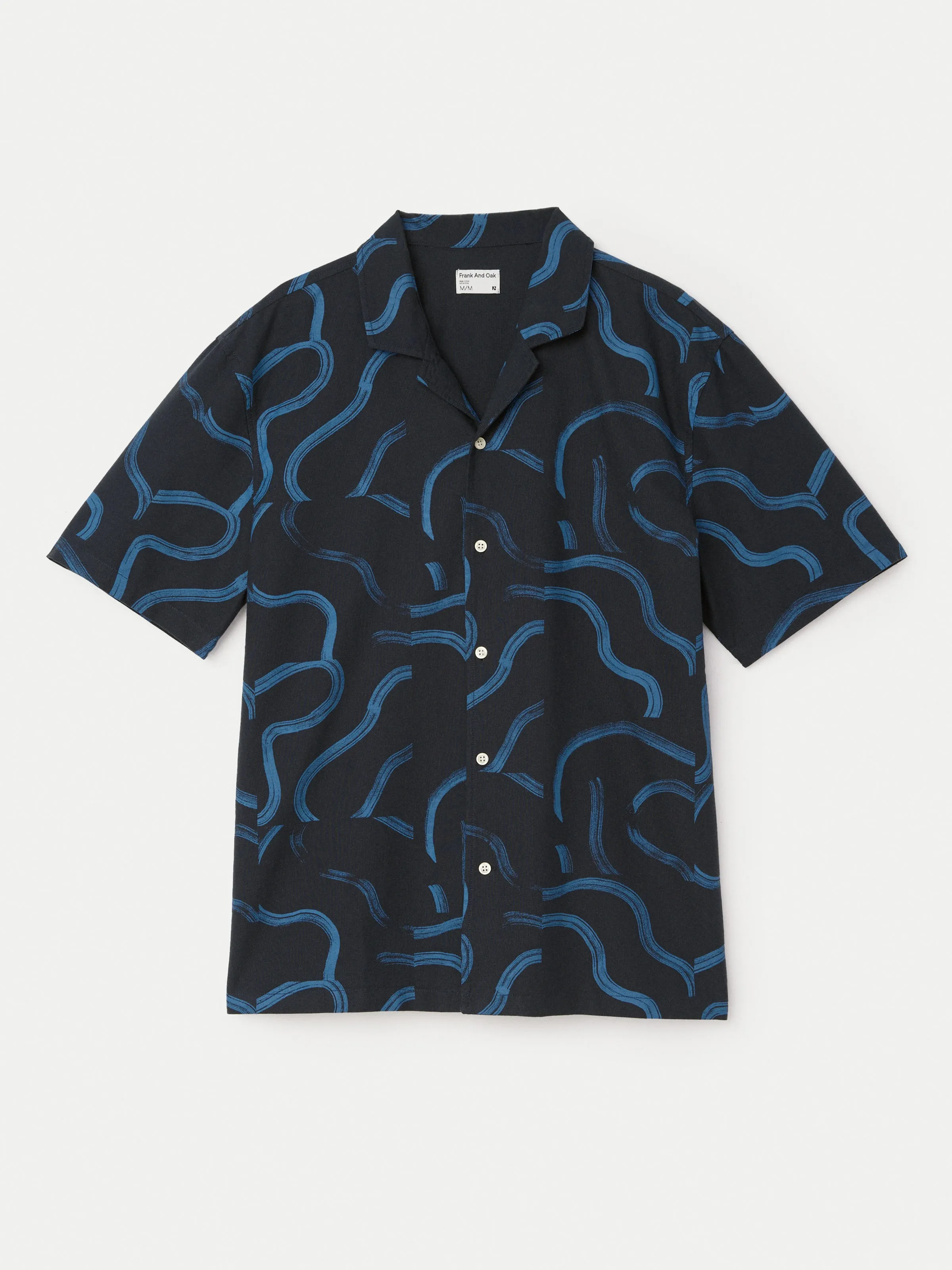 The Abstract Camp Collar Shirt in Deep Blue