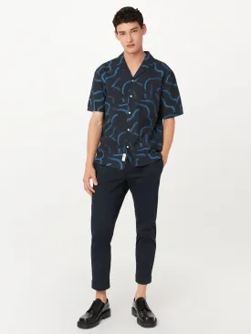 The Abstract Camp Collar Shirt in Deep Blue