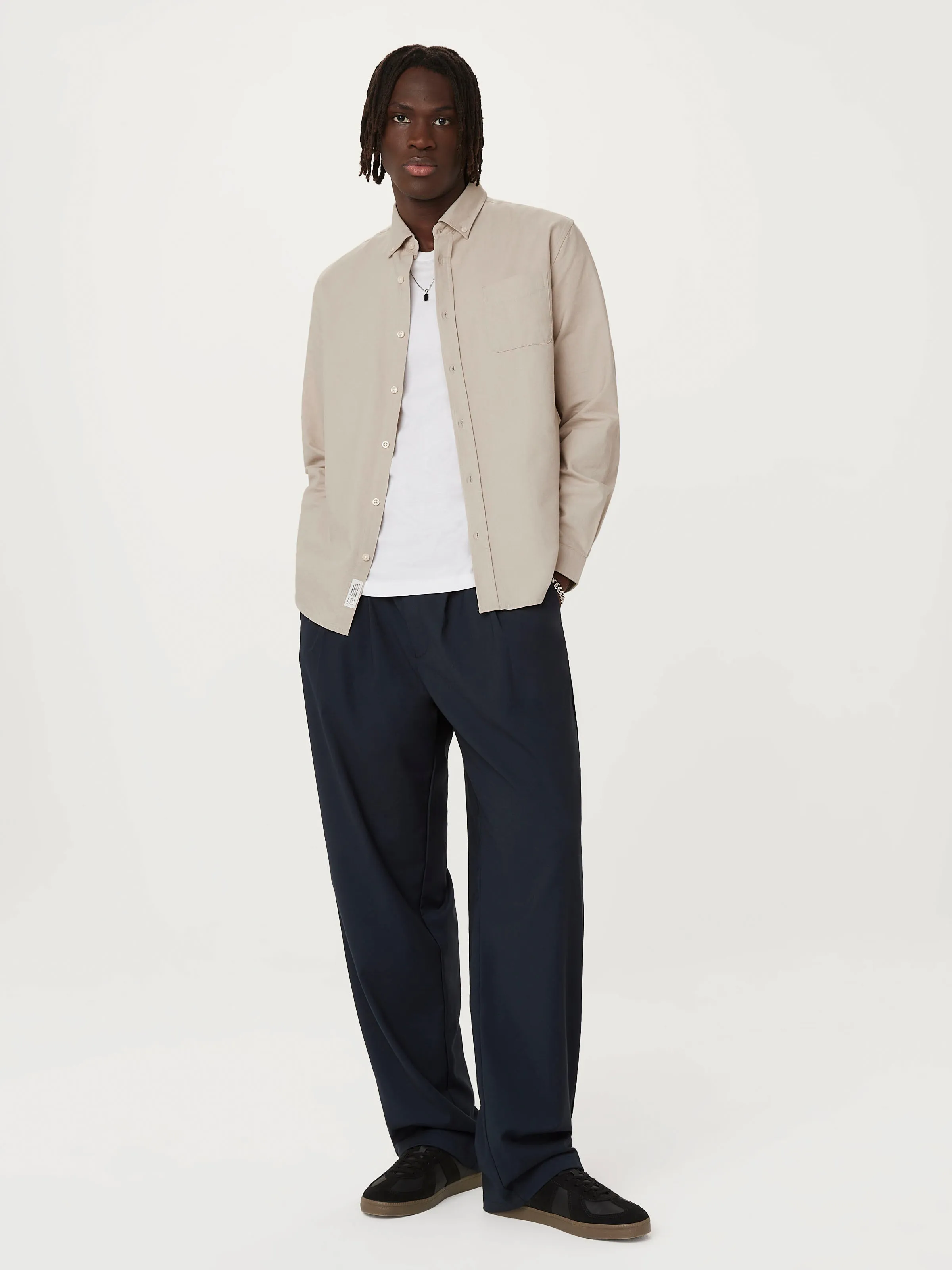 The Jasper Oxford Shirt in Light Greige