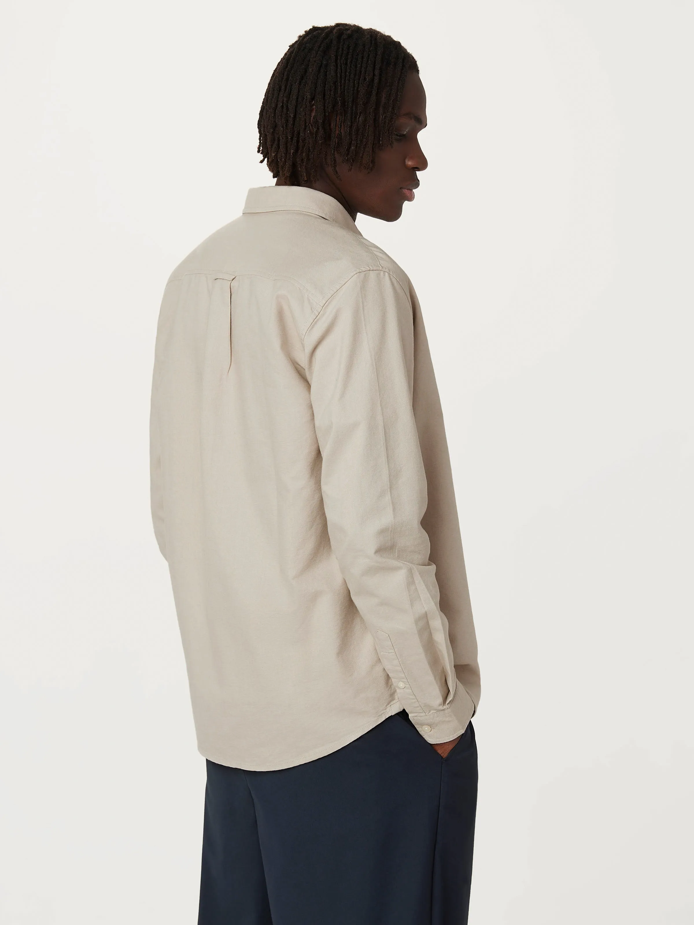 The Jasper Oxford Shirt in Light Greige