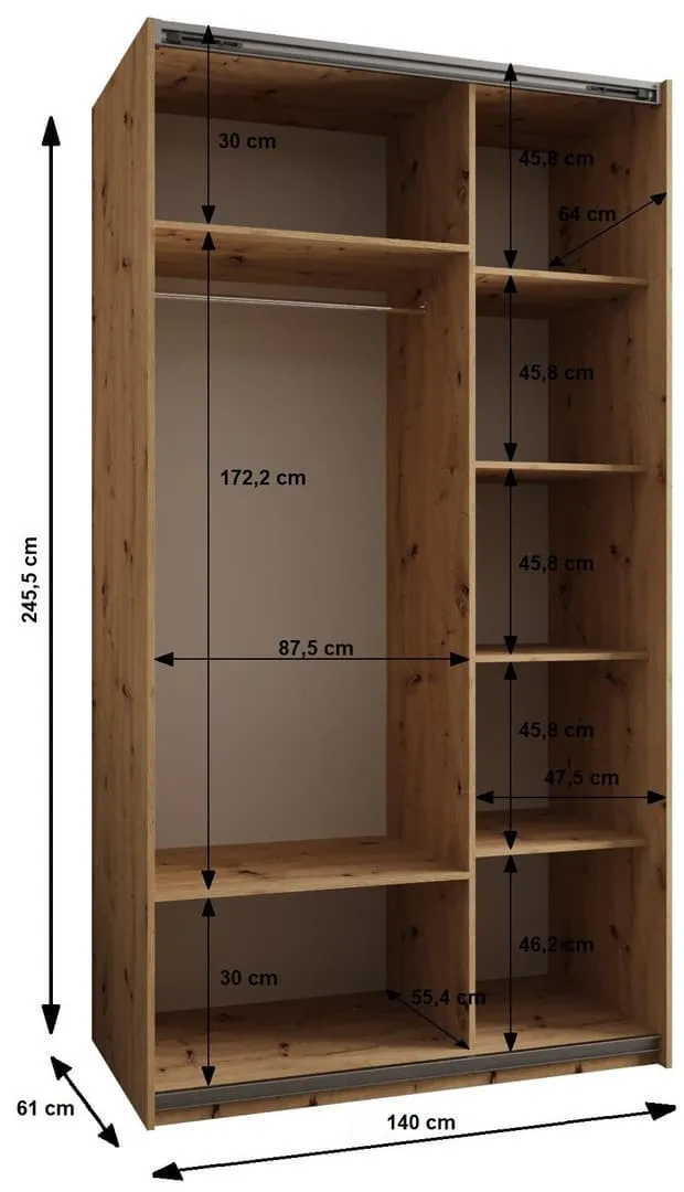 Trosa I Sliding Door Wardrobe 140cm