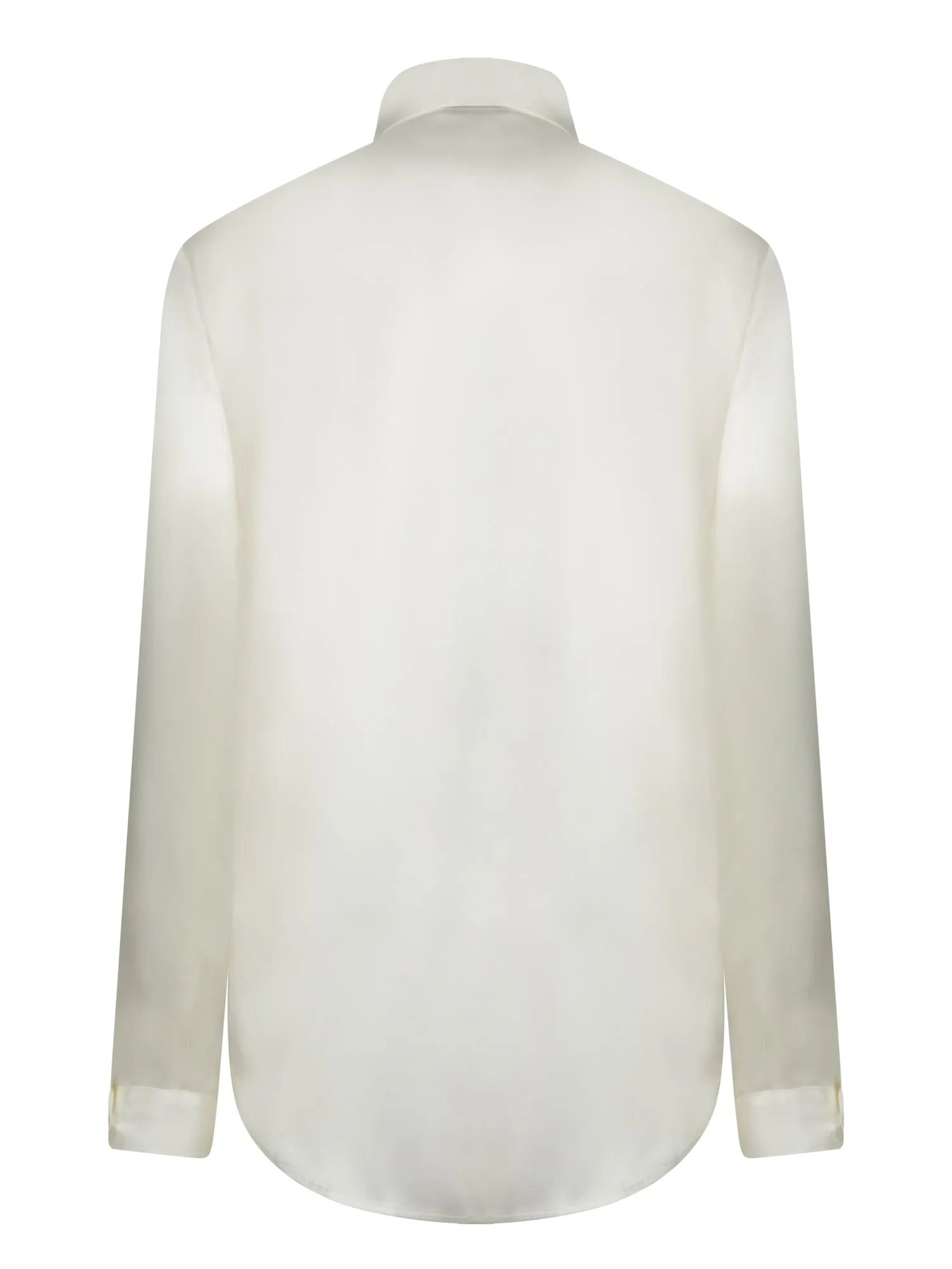 White Silk Satin Shirt