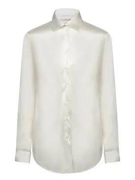 White Silk Satin Shirt