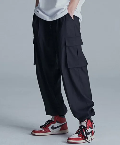 WIDE STRING CARGO SLACKS PANTS