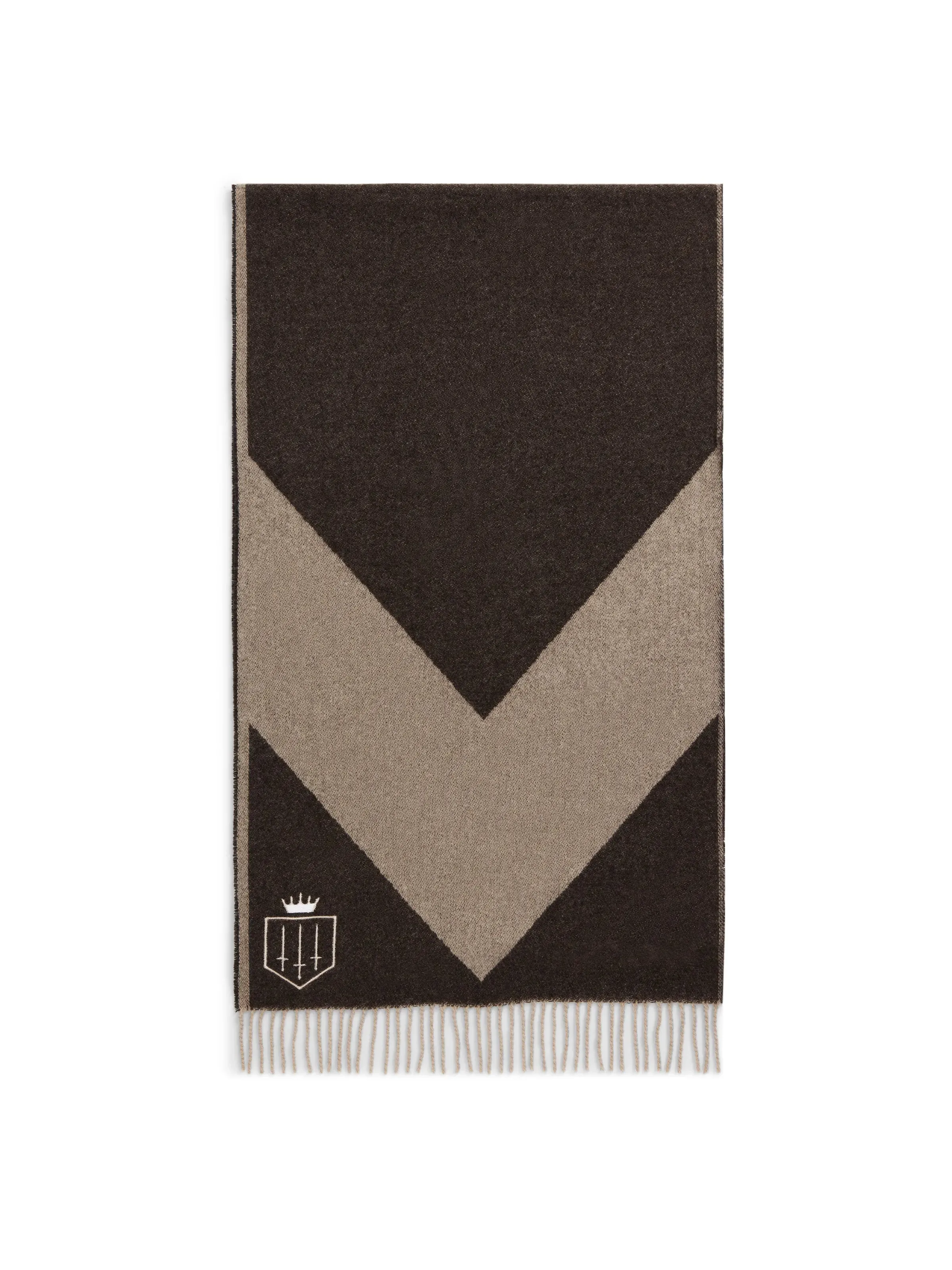 Women's Signature Merino Scarf - Taupe Chevron