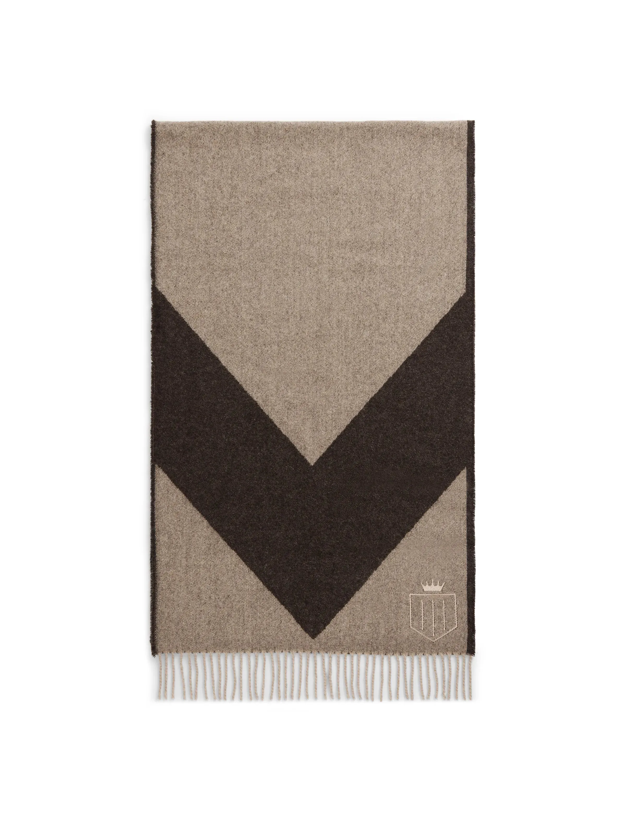 Women's Signature Merino Scarf - Taupe Chevron