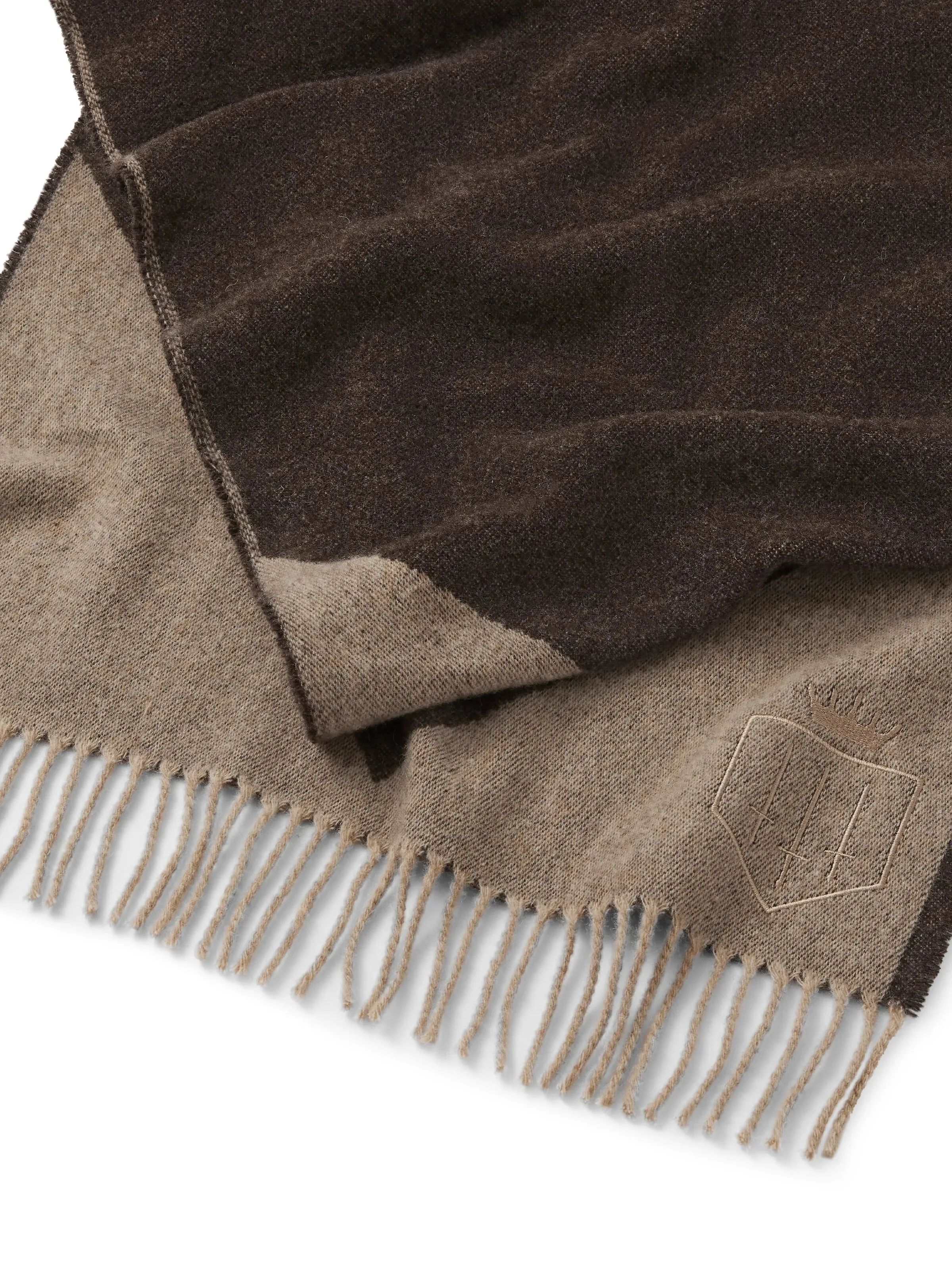 Women's Signature Merino Scarf - Taupe Chevron